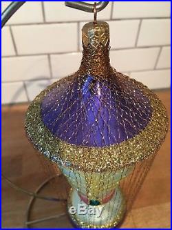 Christopher Radko Ornament Gilded Cage 93-406-1 Peacock 9 Purple 1995 Gold Wire