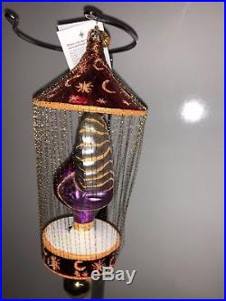 Christopher Radko Ornament Gilded Cage 93-406-2 Peacock 9 Purple 1993 Gold