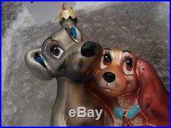 Christopher Radko Ornament Lady and The Tramp Glass Christmas Limited to 3500
