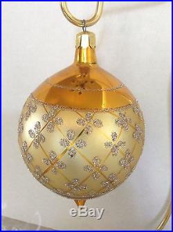Christopher Radko Ornaments ROUND BALL TEARDROP GOLD FABERGE MUST SEE VINTAGE