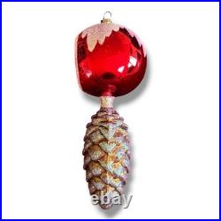 Christopher Radko PINETOPS Reflector Red Pinecone Christmas Ornament 00-499-0