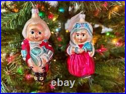 Christopher Radko Patriotic President George Washington and Martha ornaments NEW