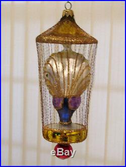Christopher Radko Peacock in Gilded Cage 93-406-0 Hand Signed Ornament