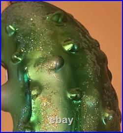 Christopher Radko Pickle Puss 5 Glass Ornament New With Tag No Box Read