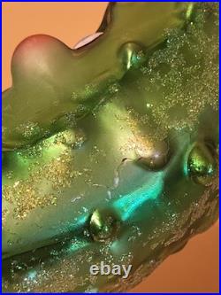 Christopher Radko Pickle Puss 5 Glass Ornament New With Tag No Box Read