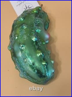 Christopher Radko Pickle Puss 5 Glass Ornament New With Tag No Box Read
