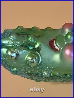 Christopher Radko Pickle Puss 5 Glass Ornament New With Tag No Box Read