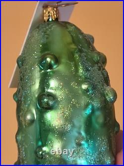 Christopher Radko Pickle Puss 5 Glass Ornament New With Tag No Box Read