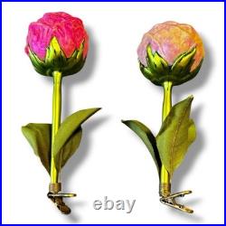 Christopher Radko Pink And Fuchsia Rose Clip On Ornament 97-073-0