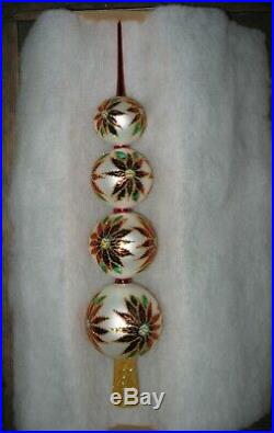 Christopher Radko Poinsettia Christmas Tree Topper Ornament Finial 19.5
