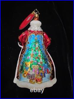 Christopher Radko Poinsettia Passion Santa Ornament 1018825 D