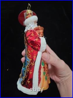 Christopher Radko Poinsettia Passion Santa Ornament 1018825 D