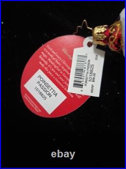 Christopher Radko Poinsettia Passion Santa Ornament 1018825 D