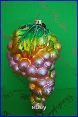 Christopher Radko Prototype Vines Devine Pink Grape Glass Ornament