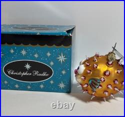 Christopher Radko Puff A Kiss Puffer Fish Glass Christmas Ornament