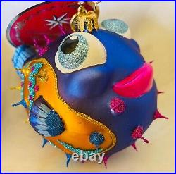 Christopher Radko Puffer Fish ALL PUFFED UP Tropical Ocean Ornament 1021110 New