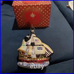 Christopher Radko Queen Anne's Revenge Ornament Nib Rare