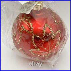 Christopher Radko RAINBOW Red SCARLETT Glass Ball Christmas Ornament SEALED