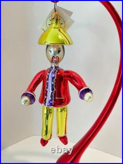 Christopher Radko RARE Italian Glass Christmas Ornament Mr. MOTO 94-280 Signed