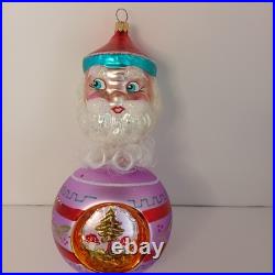 Christopher Radko RARE Victorian Santa Reflector Glass Ornament Christmas