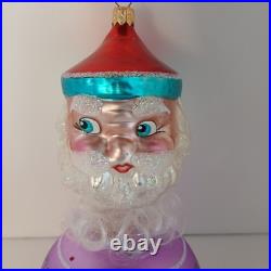 Christopher Radko RARE Victorian Santa Reflector Glass Ornament Christmas