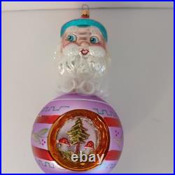 Christopher Radko RARE Victorian Santa Reflector Glass Ornament Christmas