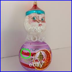 Christopher Radko RARE Victorian Santa Reflector Glass Ornament Christmas