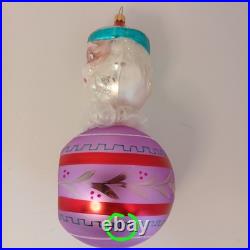 Christopher Radko RARE Victorian Santa Reflector Glass Ornament Christmas