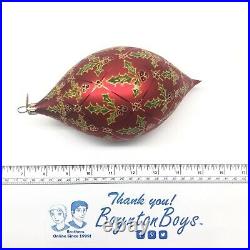 Christopher Radko REGAL HOLLY Ornament Red Holly Leaves Large Ball Drop 01-LAT-0