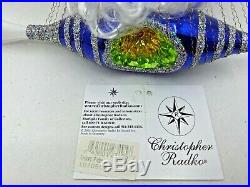 Christopher Radko ROCKER RIDER Christmas Ornament SANTA Space Reflector Rare