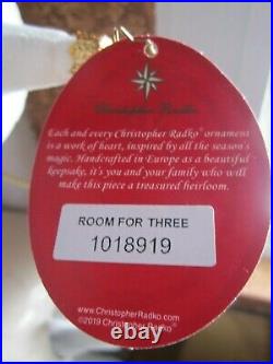 Christopher Radko ROOM FOR THREE Globe Nativity Ornament Mary Jesus #1018919