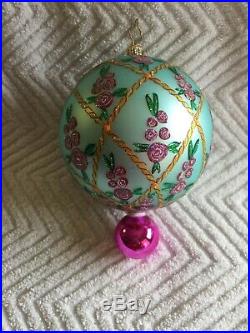 Christopher Radko ROSE GLOW Ball Drop Christmas Ornament