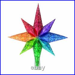 Christopher Radko Rainbow Stellar Star Finial Tree Topper 15.5 1020072