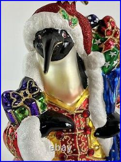 Christopher Radko Rare 2011 GIFT GIVING EMPEROR Penguin Christmas Ornament