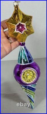 Christopher Radko Rare Ball Drop Star Ornament 11 with Tag Crack Noted READ
