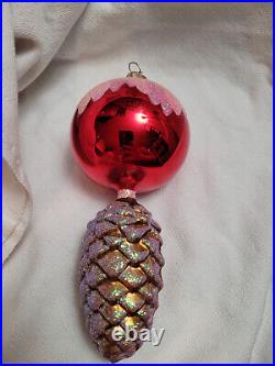 Christopher Radko Red Pinetops Glass Ornament