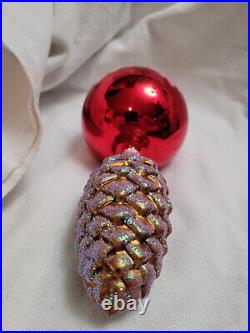 Christopher Radko Red Pinetops Glass Ornament