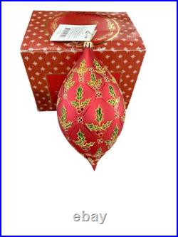 Christopher Radko Regal Holly Teardrop Ornament Anniversary LE 01-LAT-09