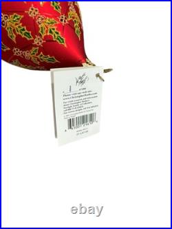 Christopher Radko Regal Holly Teardrop Ornament Anniversary LE 01-LAT-09