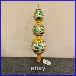 Christopher Radko Retired Vintage Extremely Rare HOLLY RIBBONS FINIAL 1993