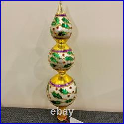 Christopher Radko Retired Vintage Extremely Rare HOLLY RIBBONS FINIAL 1993