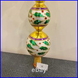 Christopher Radko Retired Vintage Extremely Rare HOLLY RIBBONS FINIAL 1993