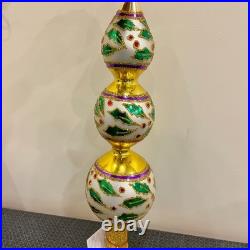 Christopher Radko Retired Vintage Extremely Rare HOLLY RIBBONS FINIAL 1993