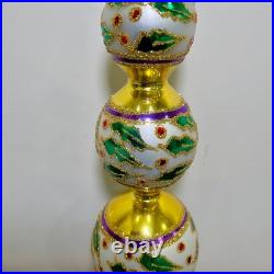 Christopher Radko Retired Vintage Extremely Rare HOLLY RIBBONS FINIAL 1993