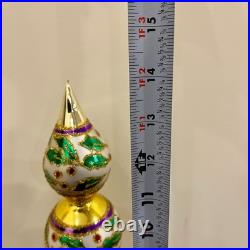 Christopher Radko Retired Vintage Extremely Rare HOLLY RIBBONS FINIAL 1993