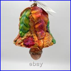 Christopher Radko Ringing In The Autumn Fall Leaf Acorn Ornament NWT / Box
