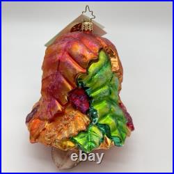 Christopher Radko Ringing In The Autumn Fall Leaf Acorn Ornament NWT / Box