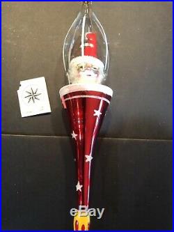 Christopher Radko Rocket Santa 96-038-0 Nwt Rare German Ornament