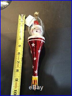 Christopher Radko Rocket Santa 96-038-0 Nwt Rare German Ornament