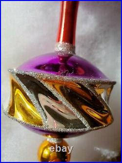 Christopher Radko Royal Diadem Triple Reflector Purple Glass Christmas Ornament
